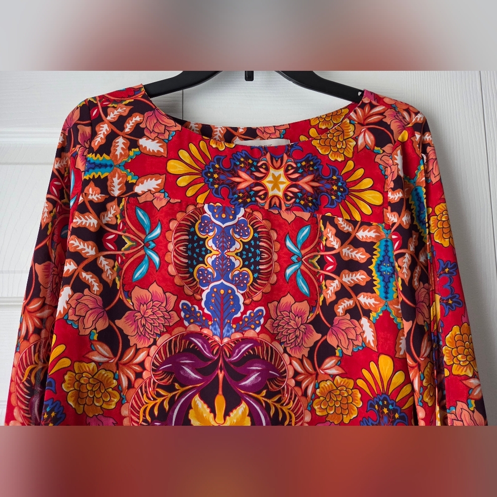 LOFT Boho Mixed Floral Paisley Split Sleeve Blouse – Size SP Excellent Condition - Picture 3 of 14